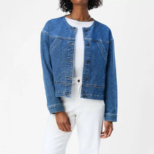 Load image into Gallery viewer, OBJECT Xenia embroidered denim jacket Indigo
