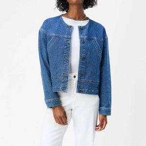 OBJECT Xenia embroidered denim jacket Indigo