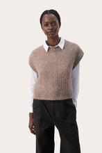 Load image into Gallery viewer, Part Two Landa textural herringbone knit tank Mink Melange
