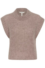 Load image into Gallery viewer, Part Two Landa textural herringbone knit tank Mink Melange
