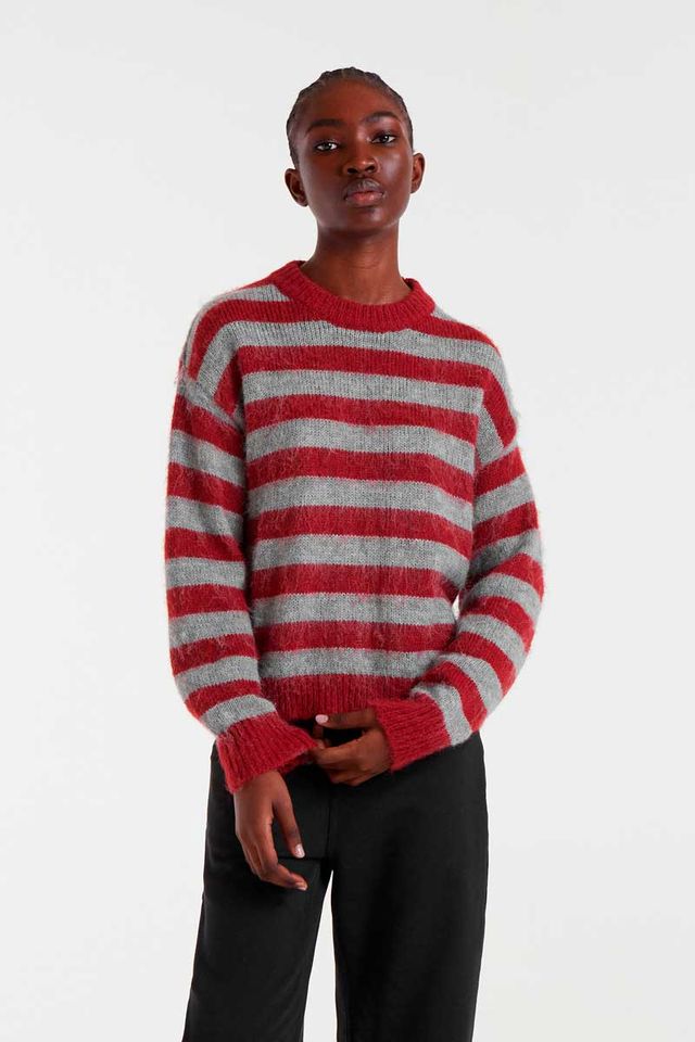 Compañia Fantastica striped cosy knit Ruby Grey