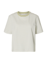 Load image into Gallery viewer, Selected Essential stripey T shirt Lint Bright White - CW CW 
