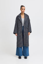 Load image into Gallery viewer, Ichi Emmalu boyfriend oversized coat Navy Blazer Houndstooth
