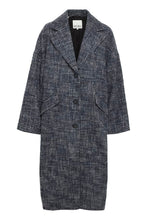 Load image into Gallery viewer, Ichi Emmalu boyfriend oversized coat Navy Blazer Houndstooth
