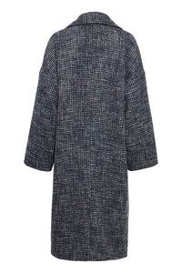 Ichi Emmalu boyfriend oversized coat Navy Blazer Houndstooth