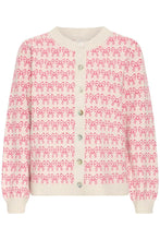 Load image into Gallery viewer, Ichi Brielle bow cardigan Oatmeal Pink
