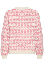 Load image into Gallery viewer, Ichi Brielle bow cardigan Oatmeal Pink
