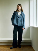 Load image into Gallery viewer, Object Tilla funnel neck denim jacket Medium Blue
