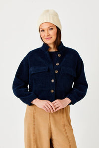 Suzy D Ingrid fluffy jacket Navy