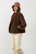 Load image into Gallery viewer, Orfeo Madeline faux sheepskin gilet Chocolate
