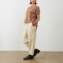 Load image into Gallery viewer, Orfeo Nora cropped corduroy turn up trouser Ecru
