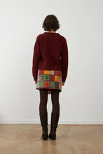 Load image into Gallery viewer, Orfeo Eirlys cardigan  print bow neck detail Burgundy

