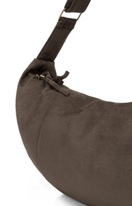 YAYA Suedine crossbody bag Brown