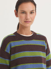 Load image into Gallery viewer, Nice Things Striped wool sweater Smoke Green
