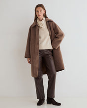 Load image into Gallery viewer, Yerse Shearling effect coat zip coat Porcini
