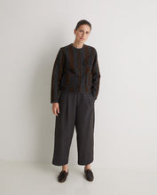 Load image into Gallery viewer, Yerse Graz boiled wool stripe jacket Chocolate Grey
