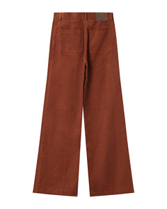 Grace & Mila Samba corduroy patch pocket wide trousers Brick