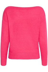 Ichi Sella boat neck knit Pink Yarrow