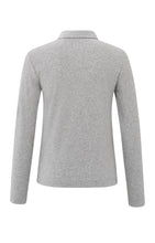 Load image into Gallery viewer, YAYA Polo shirt fine knit rib Medium Grey Melange
