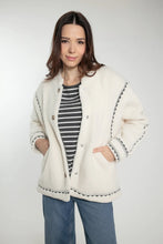 Load image into Gallery viewer, Nooki Poppy Borg embroidered jacket Cream
