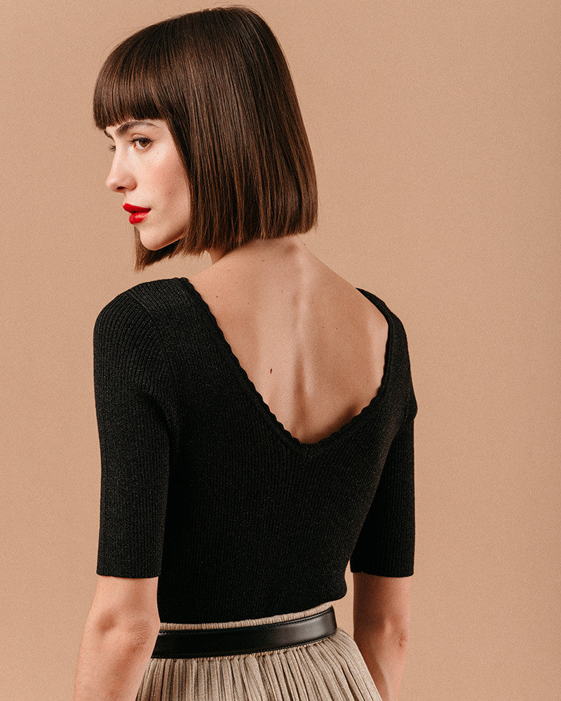 Grace & Mila Lisalou sparkly lightweight knit Noir