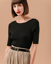 Load image into Gallery viewer, Grace and Mila Lisalou sparkly lightweight knit Noir
