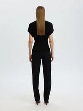 Load image into Gallery viewer, Selected Carly pleat fabric structured top Black
