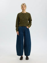 Load image into Gallery viewer, Selected Kat nep yarn short cardigan Fir Green Light Blue

