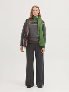 Nice Things Greca jacquard sweater Dark Grey Melange