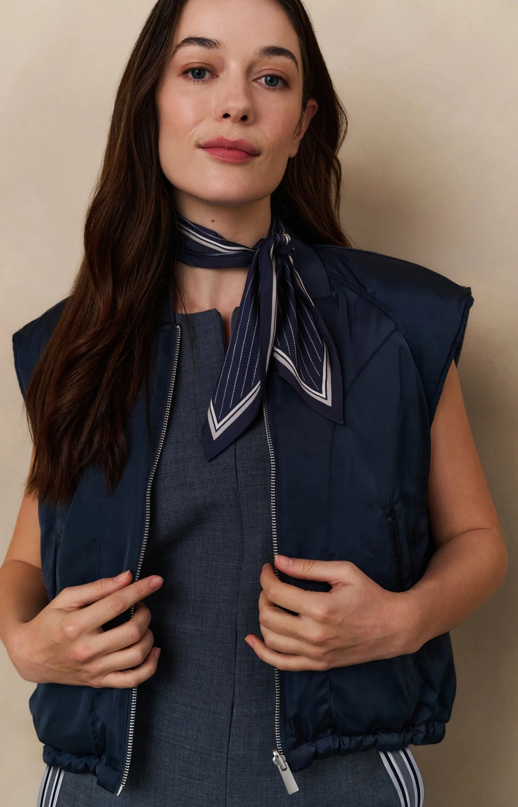 YAYA Reversible quilted body warmer Inkwell Blue