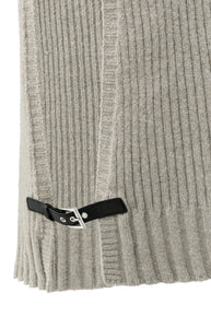 YAYA Ribbed side buckle tank Brownish Grey Melange