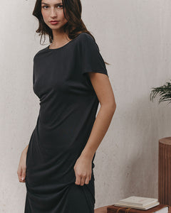 Grace & Mila Khloe silk touch jersey dress Anthracite