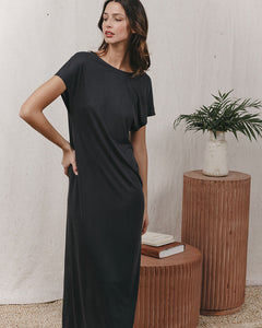 Grace and Mila Khloe silk touch jersey dress Anthracite