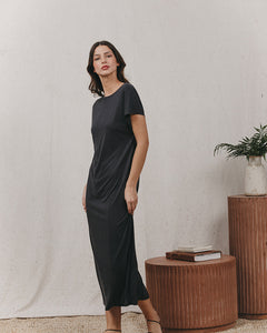 Grace and Mila Khloe silk touch jersey dress Anthracite