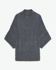 Yerse Cable poncho knit Lead