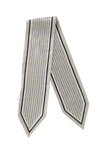 YAYA Fine satin stripe scarf Sand Beige