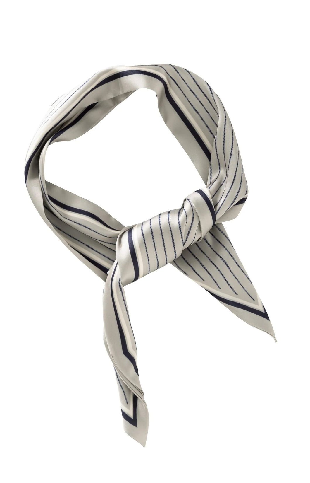 YAYA Fine satin stripe scarf Sand Beige