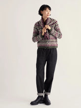 Load image into Gallery viewer, Seasalt Dawson pick cardigan Fairisle Zig Zag Geo Dark Hellebore
