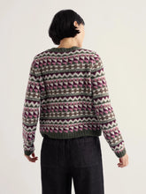Load image into Gallery viewer, Seasalt Dawson pick cardigan Fairisle Zig Zag Geo Dark Hellebore
