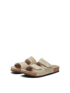 Selected Femme Betsy suede strap slider Taupe
