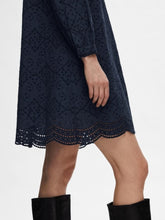 Load image into Gallery viewer, Selected Femme Tatiana Broderie Anglaise shirt dress Dark Sapphire
