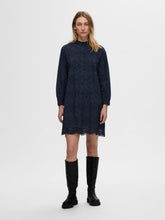 Load image into Gallery viewer, Selected Femme Tatiana Broderie Anglaise shirt dress Dark Sapphire
