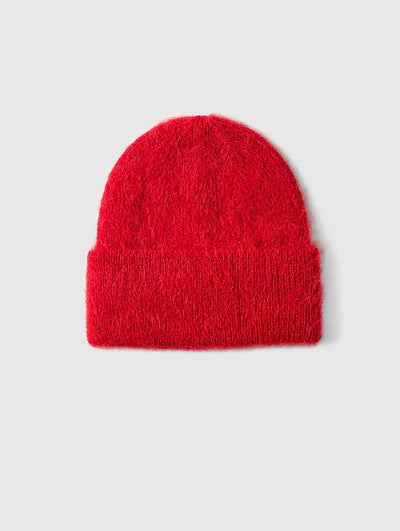 Selected Femme Fiona Alpaca Beanie Equestrian Red
