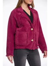 Load image into Gallery viewer, Rino &amp; Pelle Sena knitted fringed edge jacket Winter Plum
