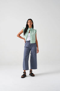 seventy + mochi Louis pant in Washed Denim