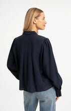 Load image into Gallery viewer, YAYA Pleated detail shirt Dark Navy
