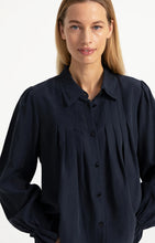 Load image into Gallery viewer, YAYA Pleated detail shirt Dark Navy
