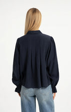 Load image into Gallery viewer, YAYA Pleated detail shirt Dark Navy
