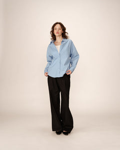 Grace & Mila Paris oversized cotton shirt Bleu