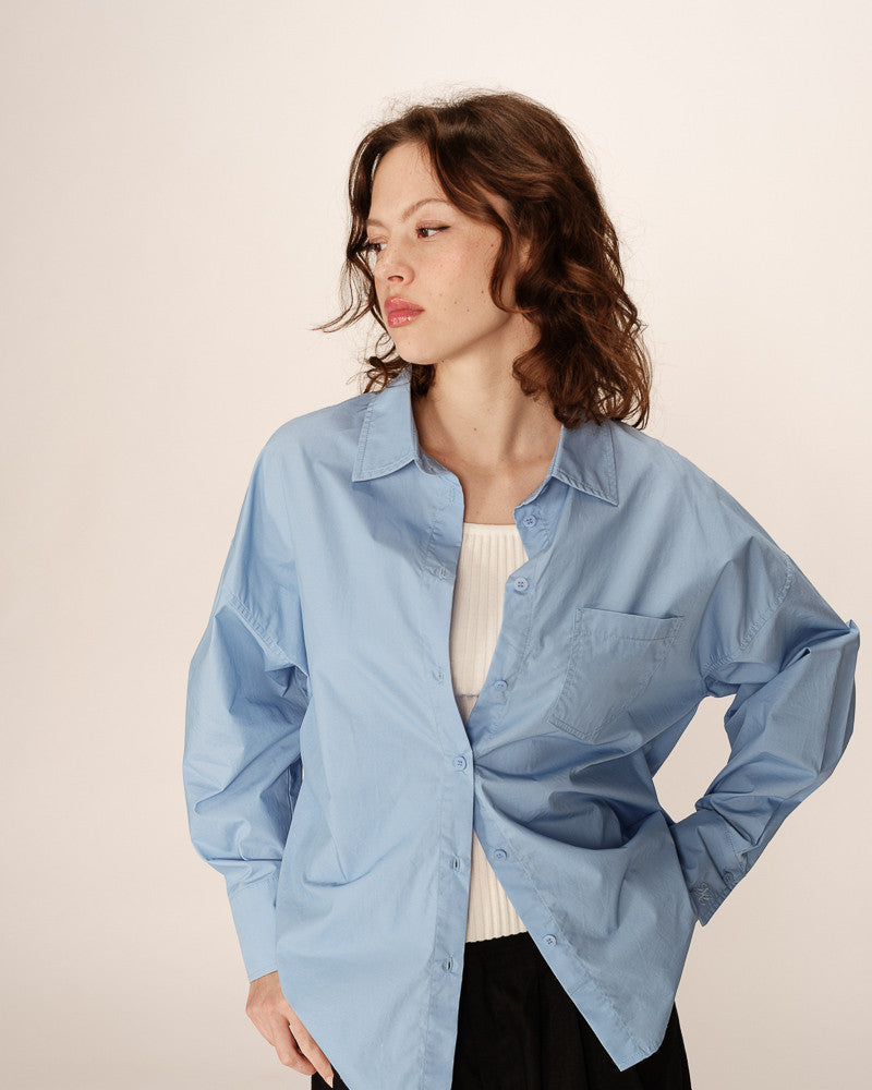 Grace & Mila Paris oversized cotton shirt Bleu